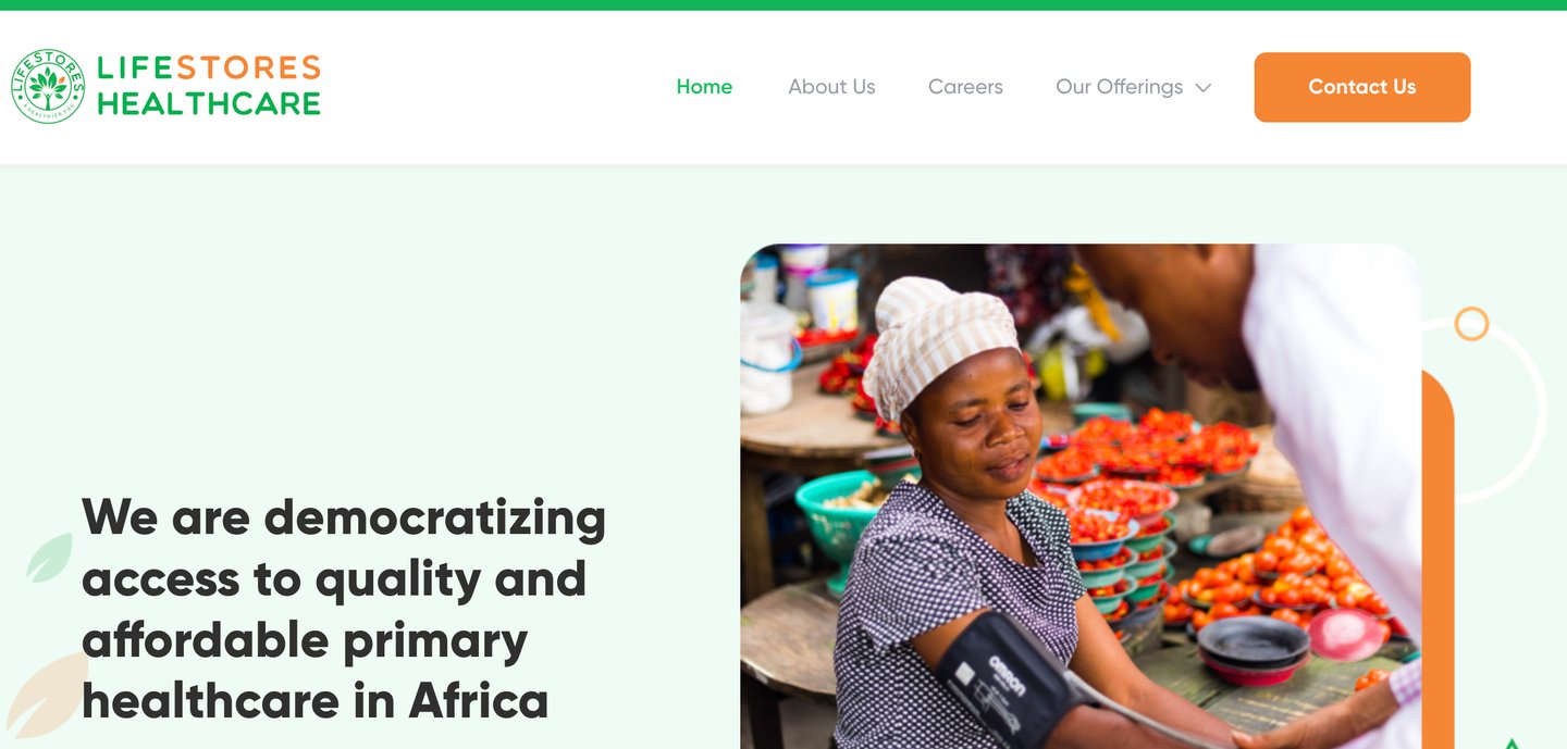 Lifestores Healthcare website preview